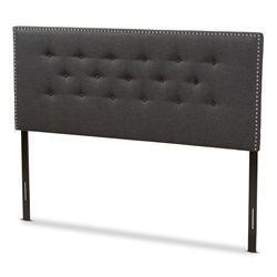 Baxton Studio Windsor Modern and Contemporary Dark Grey Fabric Full Size Headboard